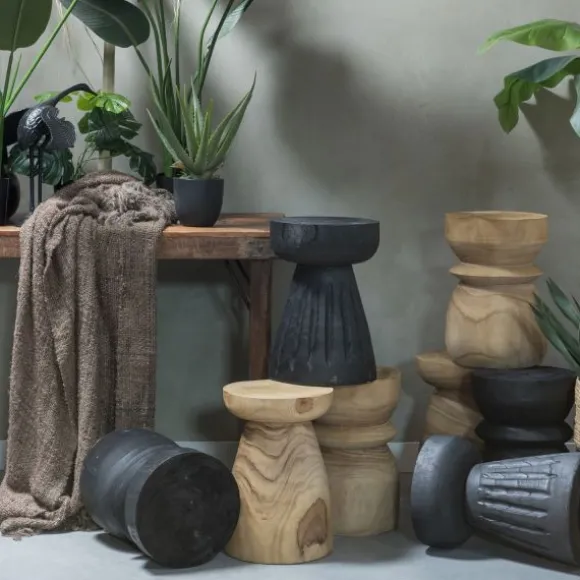 Woood Bikkel Kruk - Hout – Zwart