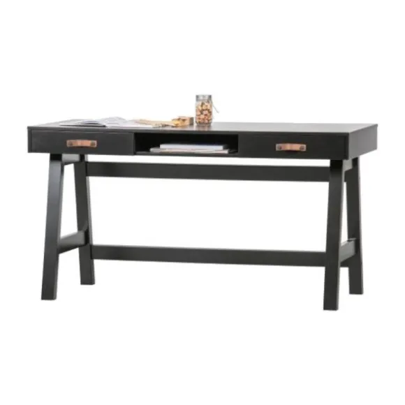Woood Dian Bureau Grenen Diep Zwart