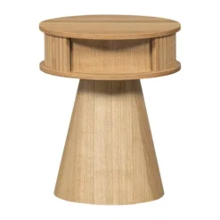 Woood Karri Nachtkastje - Rond - Hout Naturel