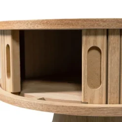 Woood Karri Nachtkastje - Rond - Hout Naturel