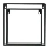 WOOOD Wandplank Kubus Meert - Metaal Zwart - Set van 2